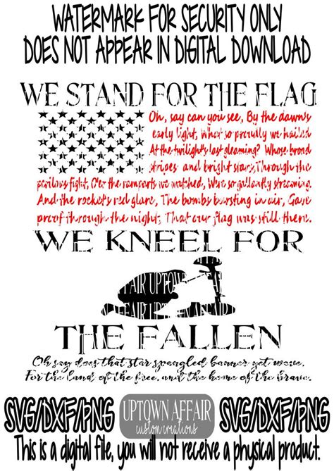 We Stand For The Flag And Kneel For The Fallen Svgpng Digital Etsy