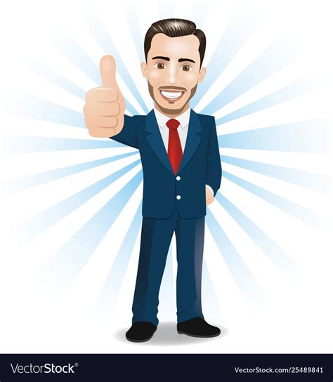 Businessman Showing Thumbs Up Sign Royalty Free Vector Image