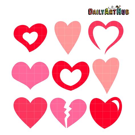 Heart Shapes Clip Art Set Daily Art Hub Graphics Alphabets And Svg