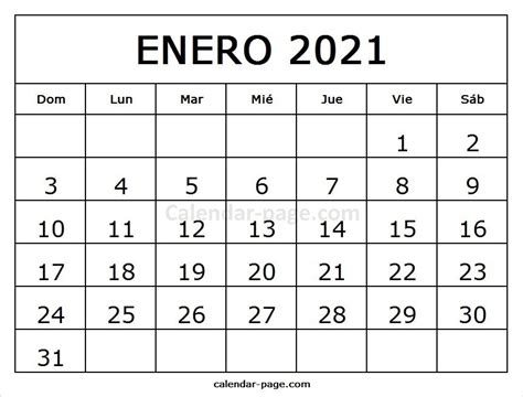 Calendario Mes Enero 2021 Calendario Enero 2021 Calendarpedia