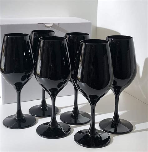 Set Of 6 Black Wine Glasses Uk Kitchen And Home