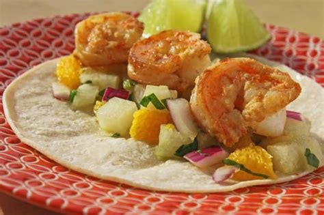 Shrimp is marinated in lime juice to cook, then mixed with tomato, cilantro, onion and a special sauce. Made Cilantro Lime Shrimp Tacos with Orange Jicama Salsa ...