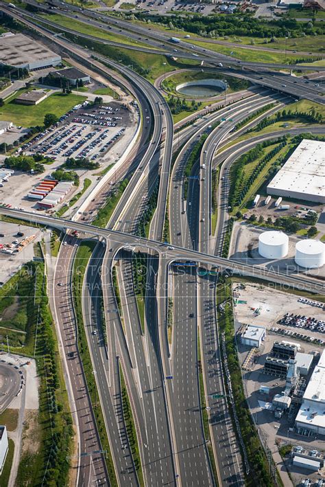 Aerial Photo Highway 401 Interchange In Toronto Ontario