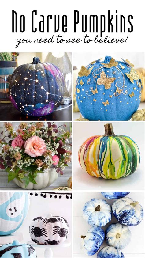 Looking to get creative in how you display halloween treats? 25 Unusual Pumpkin Decorating Ideas - Without Carving ...