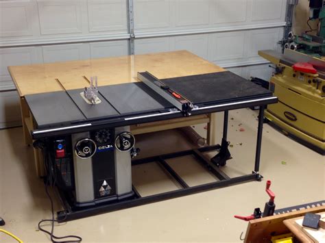However, you might have to reduce the speed at which you work to reduce the amount of cleaning up you have to do. Maple Table Saw Outfeed Table | Cabinet table saw, Table ...
