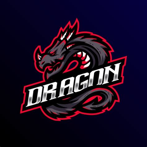 Logo De La Mascotte Du Dragon Esport Gaming Vecteur Premium