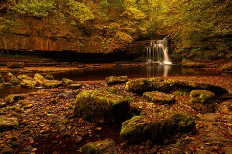 Wallpaper Landscape Forest Fall Waterfall Rock Nature Reflection Stones River