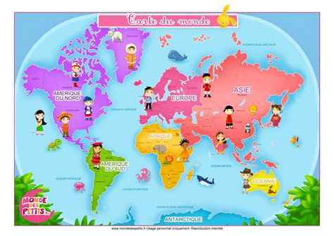 Cette superficie indiquée précédemment comprend. Carte du monde à imprimer - Voyages - Cartes