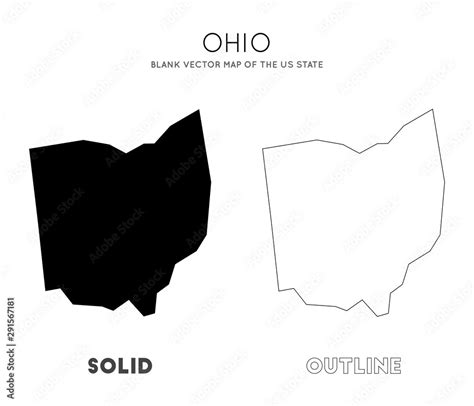 Ohio Map Blank Vector Map Of The Us State Borders Of Ohio For Your