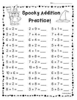Halloween Addition Practice! - 3 Leveled Sheets! 1 digit and 2 digit
