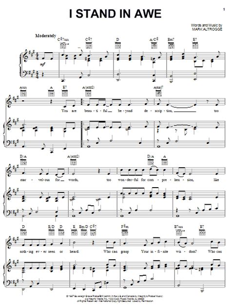 I Stand In Awe Sheet Music Direct