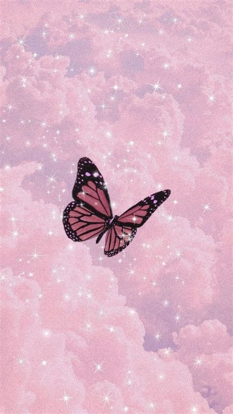 Pin by Sticker and pics on Aesthetic | Butterfly wallpaper iphone, Pink