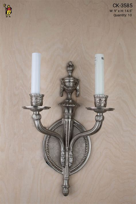 Silver Two Candle Wall Sconce Wall Lights Collection City