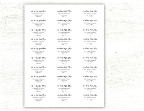Address Label Template Small Labels 1x2and58 30 Per Page Etsy