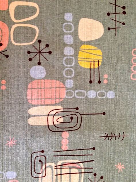 Spacely Sprocket Retro Atomic Barkcloth Fabric By By Kimberlyz Mid
