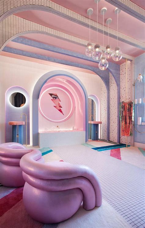 Vaporwave Room Via Reddit Futuristic Interior Colorful