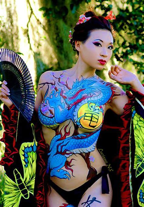 Hottest Asian Cosplay Girl Yaya Han Body Paint Cosplay Body Painting Body Paint Girls