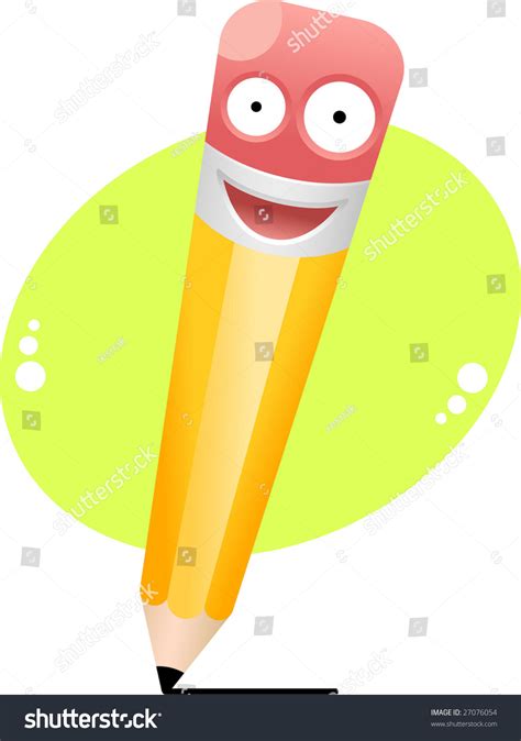 Vector Illustration Of Cartoon Smiling Pencil 27076054 Shutterstock