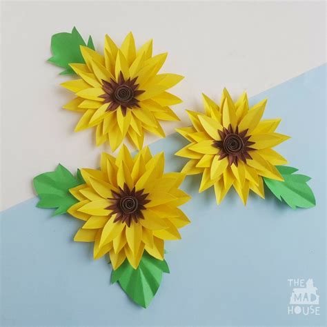 11 Folded Paper Sunflower Craft Inspirations This Is Edit