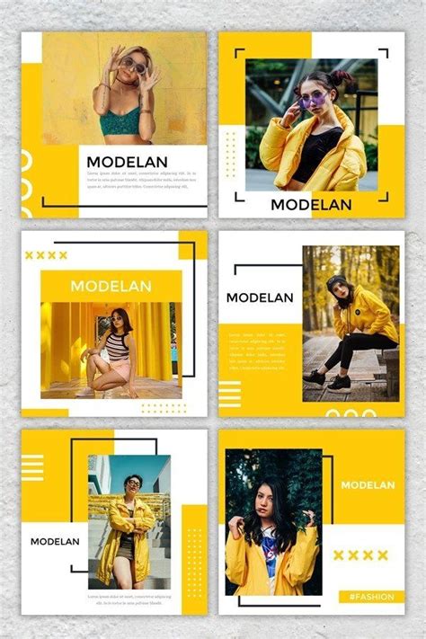 Instagram Feed Template - Modelan (666407) | Instagram | Design Bundles
