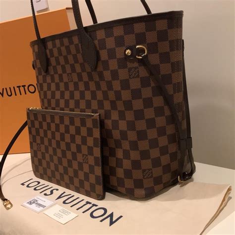 Louis Vuitton Neverfull Mm Red Damier Ebene Coated Canvas ...