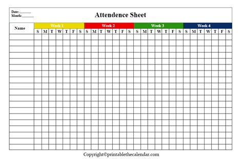 Attendance Sheet Attendance Sheet Attendance Chart Attendance Sheet Images