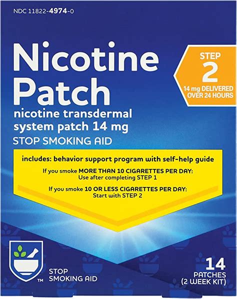Rite Aid Nicotine Transdermal System Patch Step 2 14mg