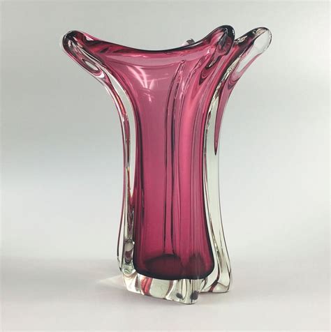 Large Mid Century Murano Glass Vase From Fratelli Toso 1950s Bei