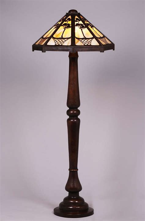 Two (2) brasa floor lamps from ikea. Stickley Brothers Hammered Copper Floor Lamp c1910 ...