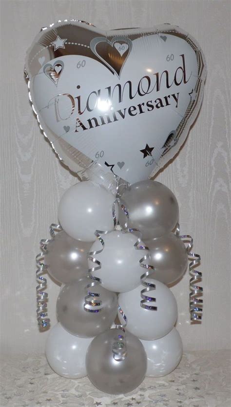 A Bunch Of Balloons In The Shape Of A Heart With Diamond Anniversary