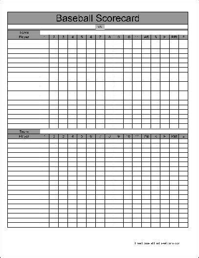 Microsoft Excel Templates 9 Baseball Score Sheet Excel Templates