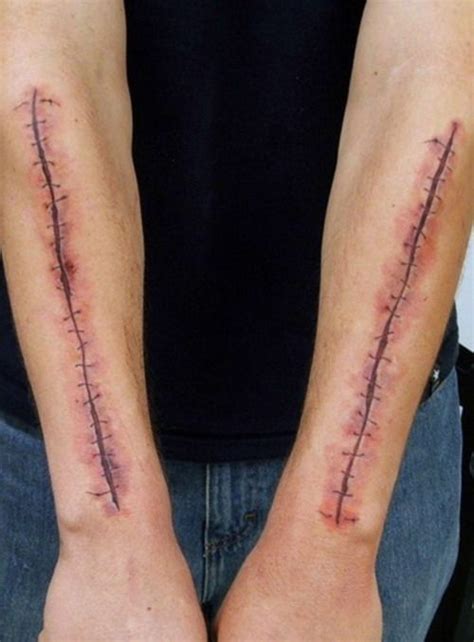 Great Scar Stitches Tattoo Perfect For Wrist Tat Tattoos I Like