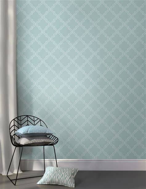 Blue And White Quatrefoil Design Peel And Stick Wallpaper Wallcovering