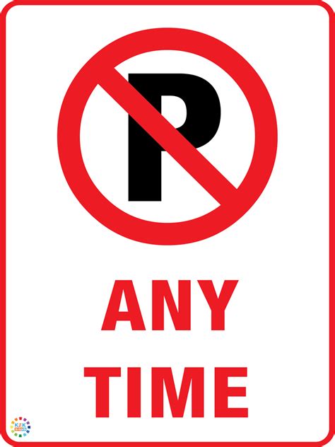 No Parking Any Time Sign K2k Signs Australia
