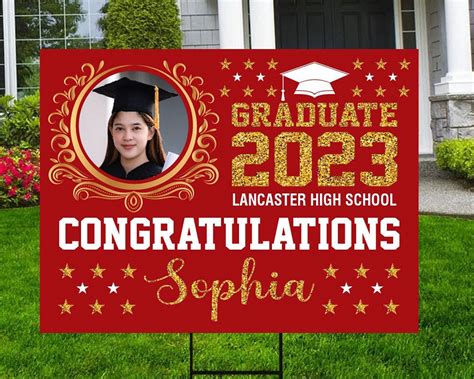 Personalized Graduation Yard Sign 2023 Congrats Class Of 2023 T34 Tom