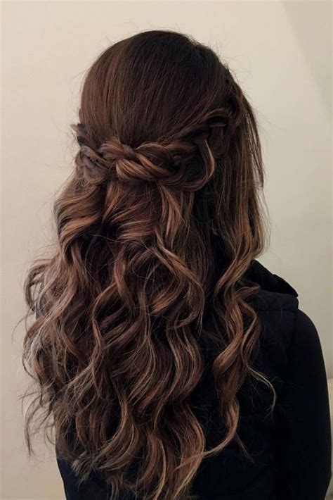 28 captivating half up half down wedding hairstyles brunette wedding hairstyle with braids