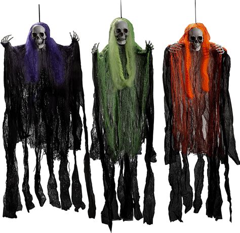 Amazon Com JOYIN Pack Halloween Hanging Grim Reapers Decorations Halloween Skeleton