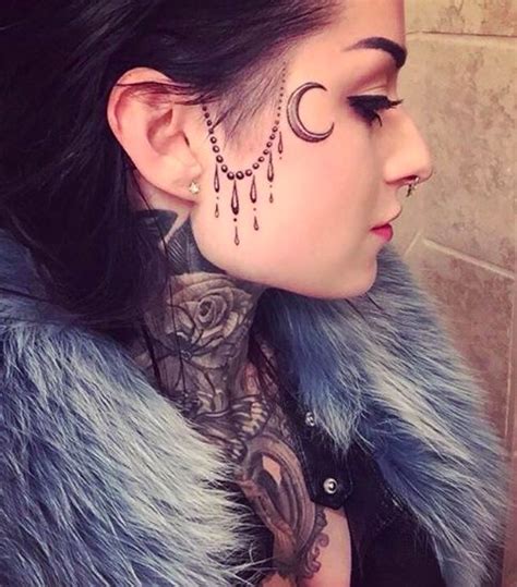 40 Small But Bold Face Tattoos Face Tattoos For Women Girl Face