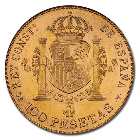 Buy 1897 62 Sg V Spain Red Gold 100 Pesetas Alfonso Xiii Ms 67 Ngc