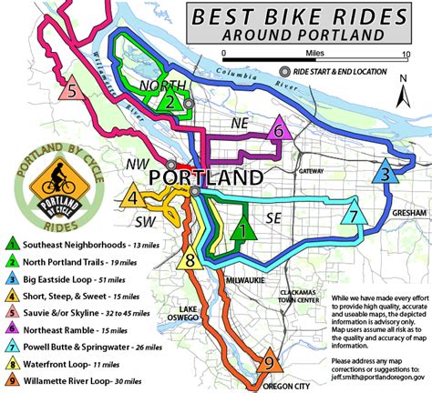 Best Rides Around Portland Recreational Bicycling Rides Maps The