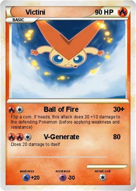 For more information on this pokémon's species, see victini. Pokémon Victini 39 39 - Ball of Fire - My Pokemon Card