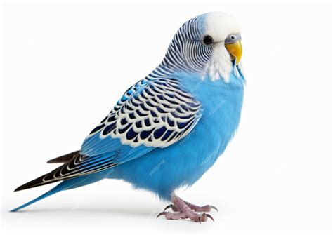 Premium Ai Image Blue Budgie Isolated On White Background