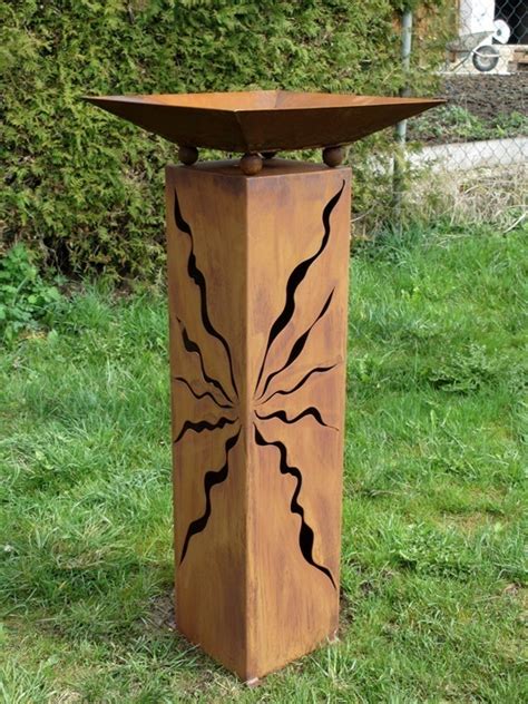 Js gartendeko verkauft seit 1997 gartenprodukte und dekorationsprodukte wie klassische skulpturen, personen figuren, engel, statuen, sockel, sauulen aus kunstharz und beton. Gartendeko Shop - Rostsäule mit abnehmbarer Schale zum ...