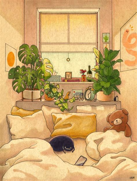 Cozy Space Mini Art Print By Felicia Chiao Drawings Art Inspiration
