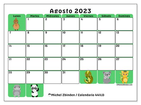 Calendarios Agosto 2023 Michel Zbinden Es