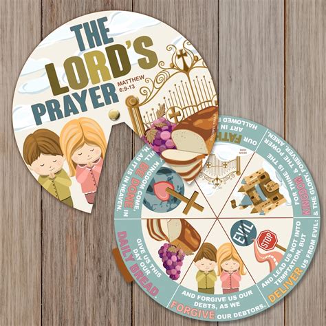 Faith Inspired Lords Prayer Craft Spinning Wheel Lords Prayer