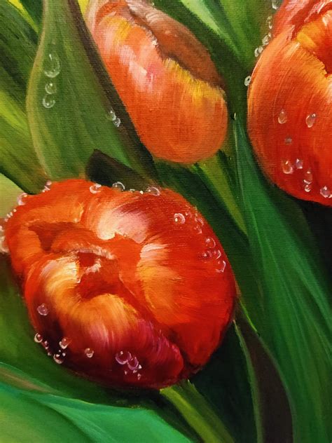 Tulips Original Oil Painting On Canvas 16x20 Etsy