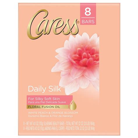 Caress Daily Silk White Peach And Orange Blossom Scent Bar Soap 8pk 3