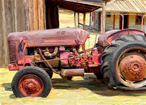 The Old Tractor Painting By Michael Pickett