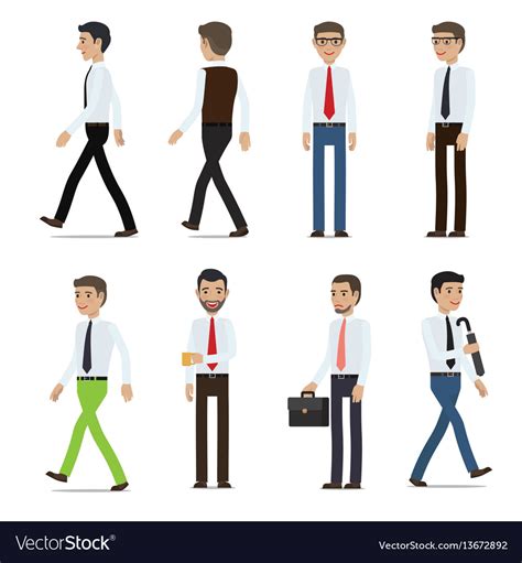 Businessmen Cartoon Characters Collection Vector Image